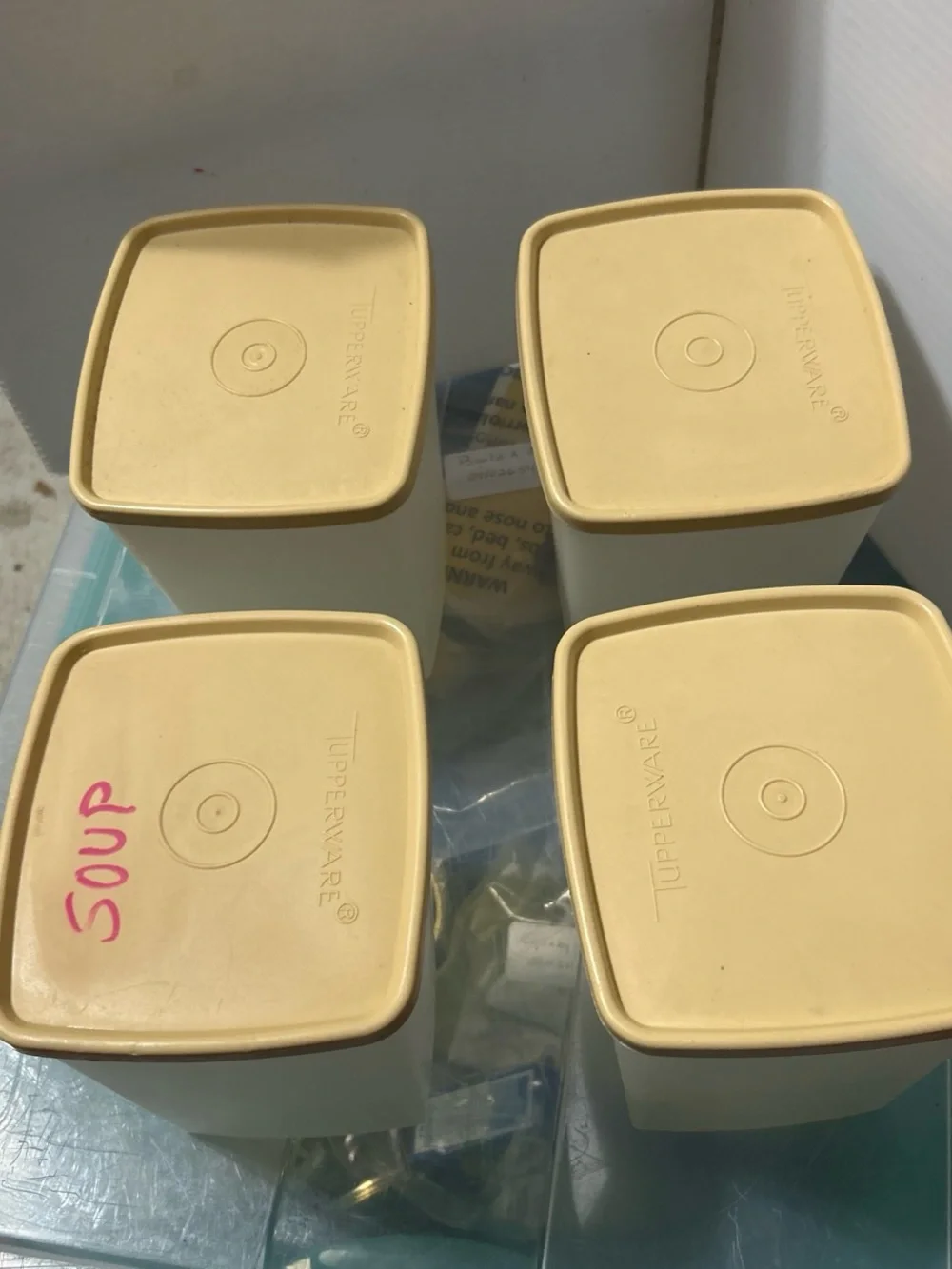 Tupperware Cream Canisters with Gold Lids – Set of 4